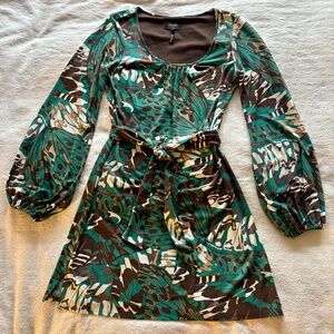 LAUNDRY Dress Size 4, Green, Brown, Cream